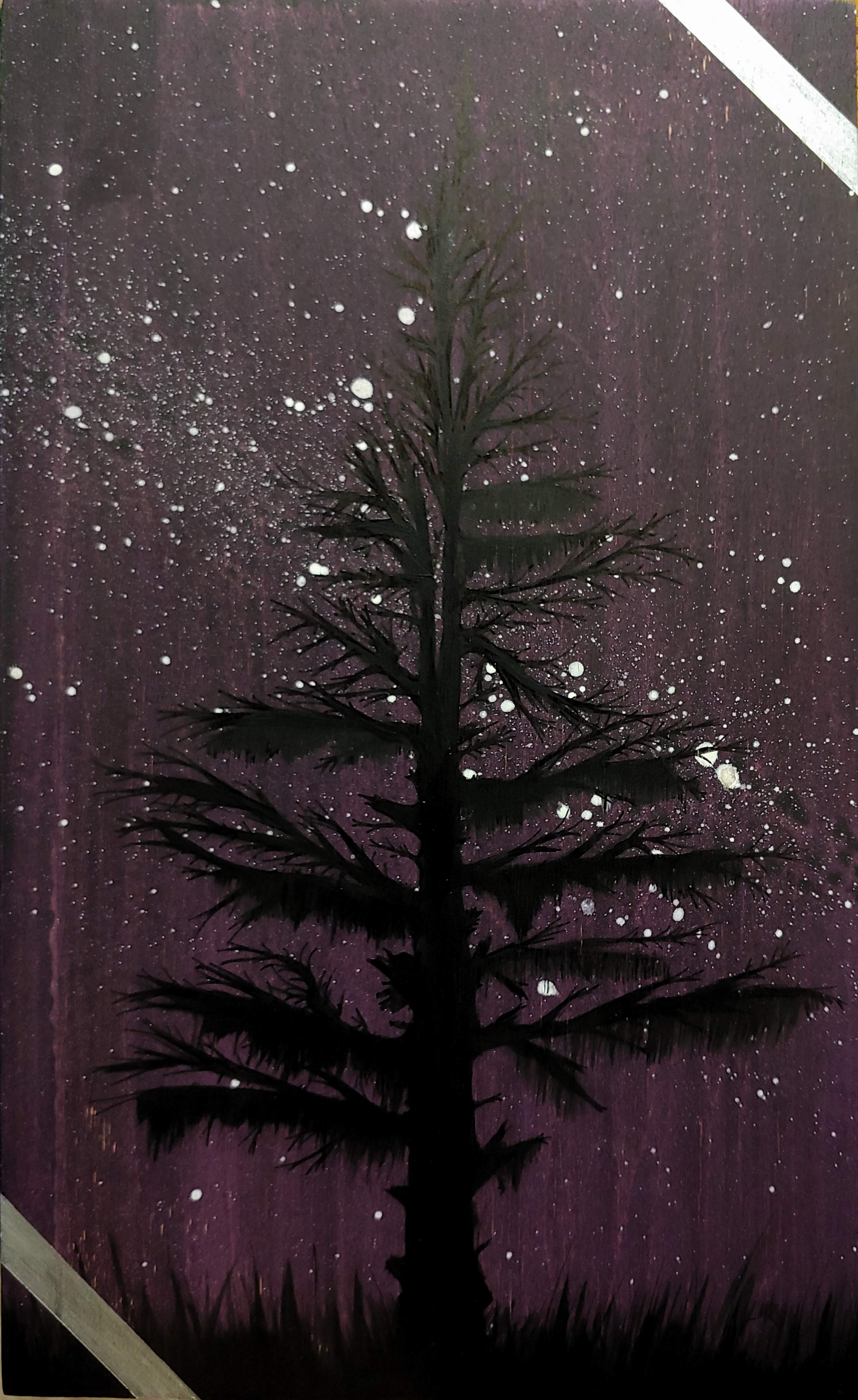 Tree at Night Purple